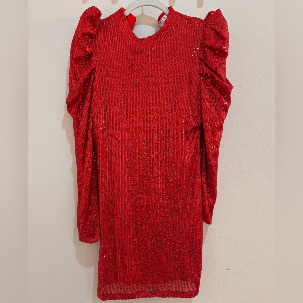RED HOT Metallic Bodycon Dress